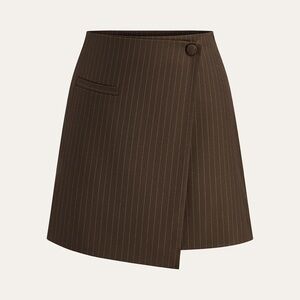 NWT Commense Brown Pinstripe Mini Skirt